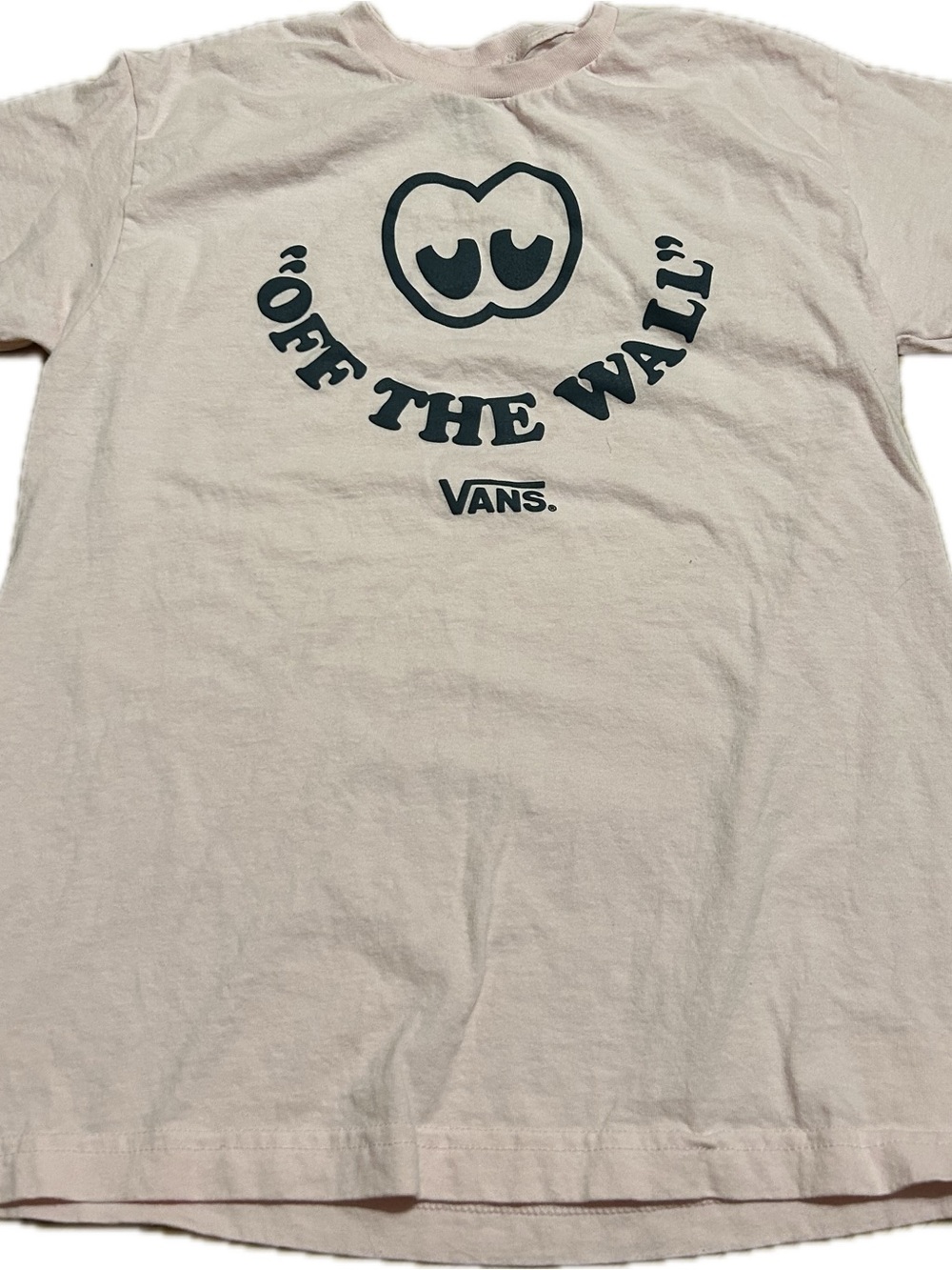 Vans Light Pink Tee with Black 'Off The Wall' Graphic